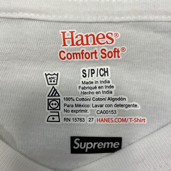 Supreme X Hanes White T-Shirt - Picture 5 of 5